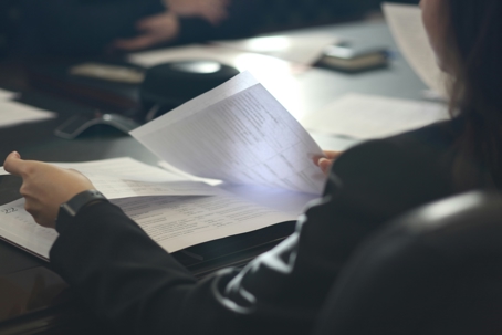 shuffling papers