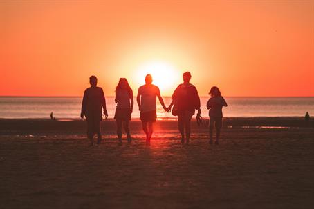 family at the beach