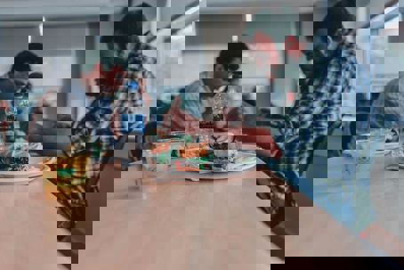 person on lunch break